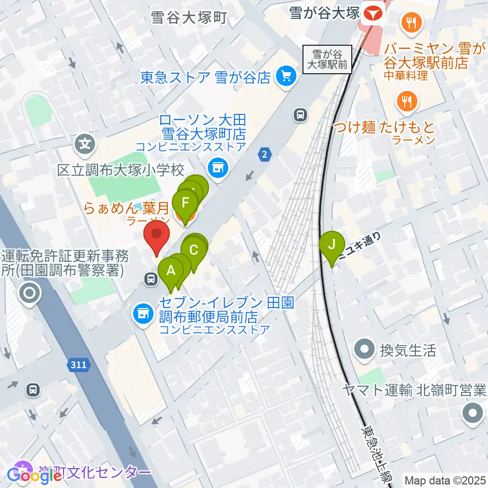 Studio PJ周辺のファミレス・ファーストフード一覧地図