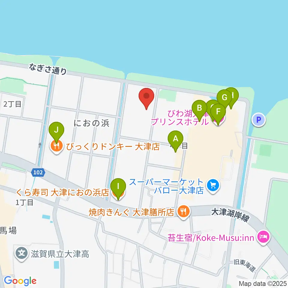 滋賀県立武道館周辺のファミレス・ファーストフード一覧地図
