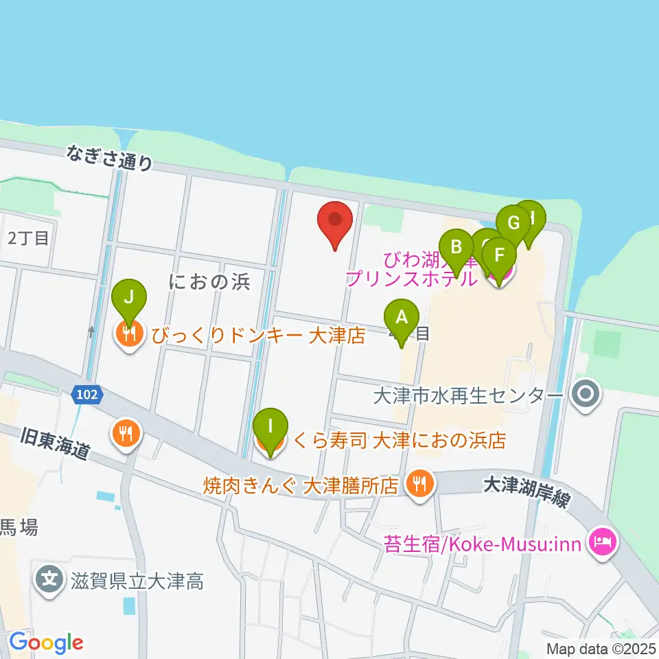 滋賀県立武道館周辺のファミレス・ファーストフード一覧地図
