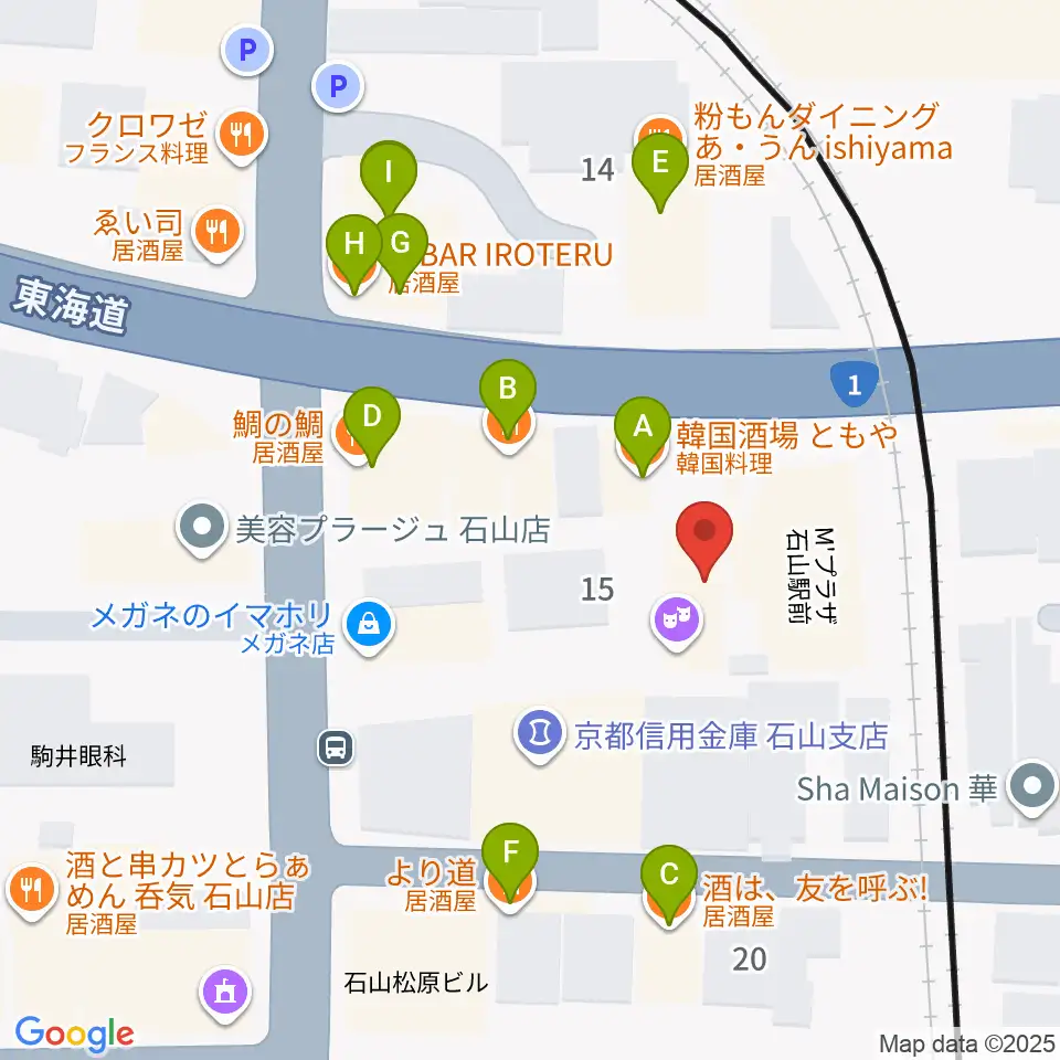 アンネの音楽教室周辺のファミレス・ファーストフード一覧地図