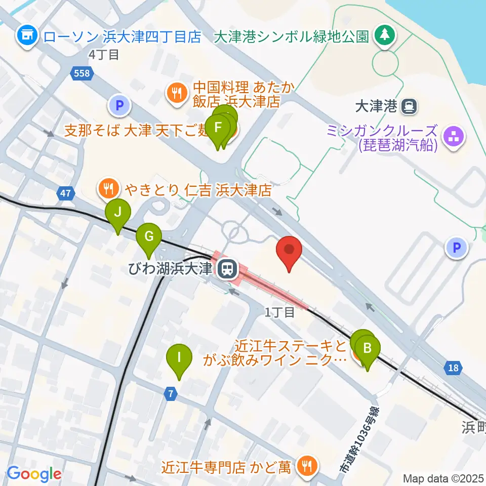 スカイプラザ浜大津周辺のファミレス・ファーストフード一覧地図