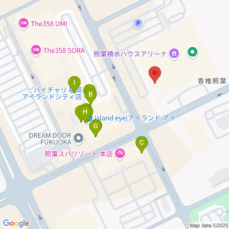 照葉積水ハウスアリーナ周辺のファミレス・ファーストフード一覧地図