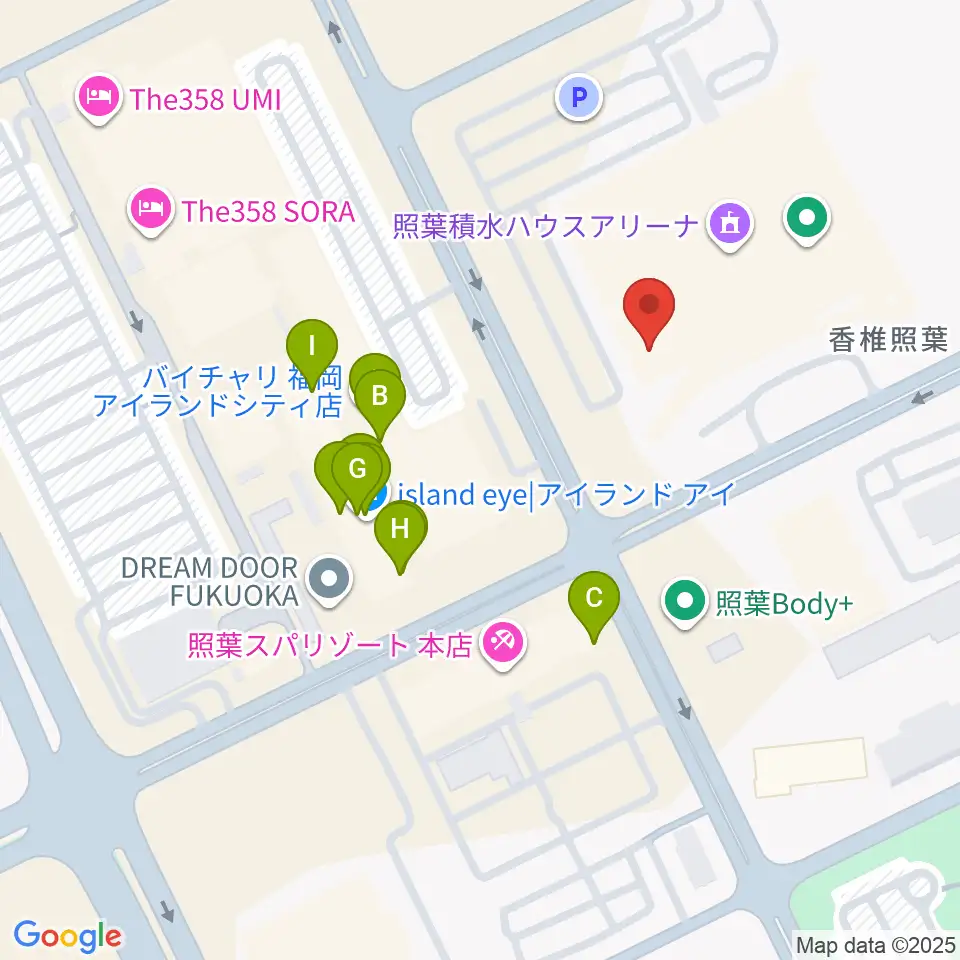 照葉積水ハウスアリーナ周辺のファミレス・ファーストフード一覧地図