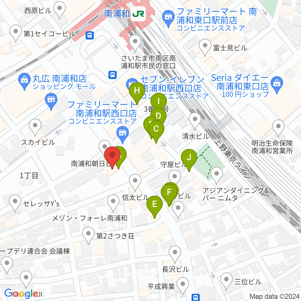 スタジオパックス南浦和店周辺のファミレス・ファーストフード一覧地図