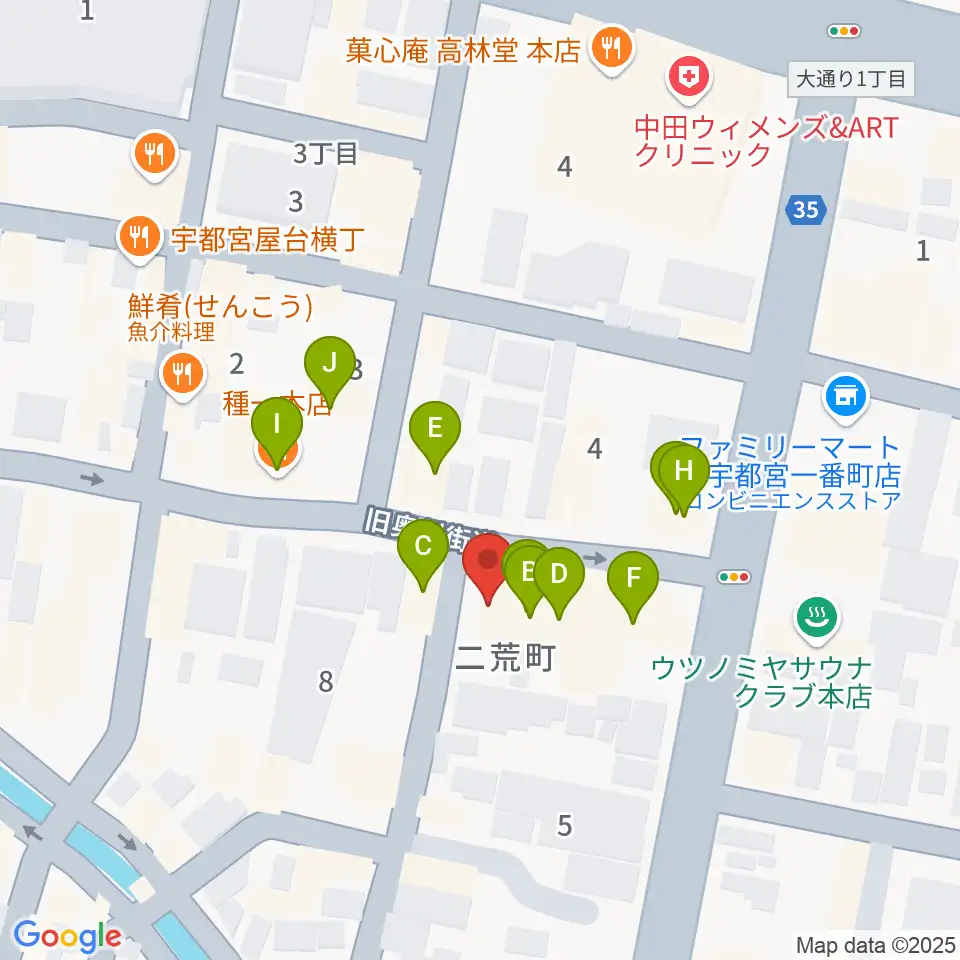 フォールーラーレコーズ周辺のファミレス・ファーストフード一覧地図