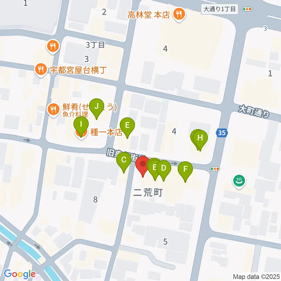 フォールーラーレコーズ周辺のファミレス・ファーストフード一覧地図
