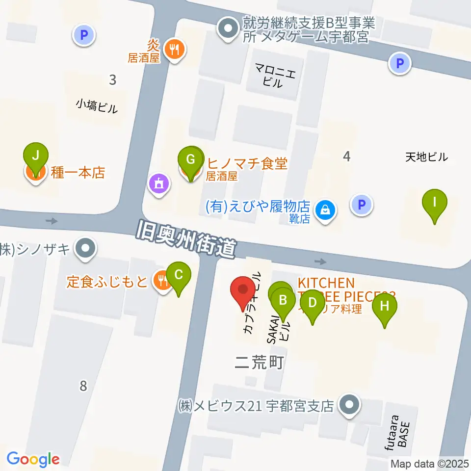 フォールーラーレコーズ周辺のファミレス・ファーストフード一覧地図
