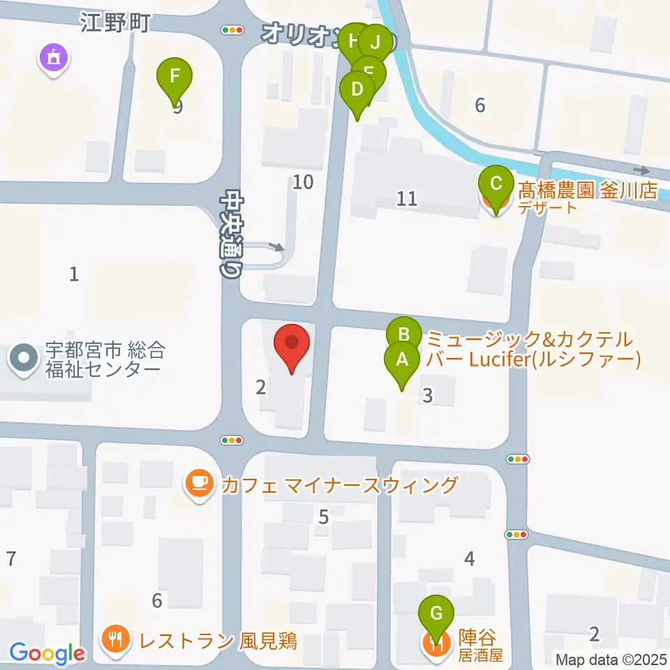 レディオベリー周辺のファミレス・ファーストフード一覧地図