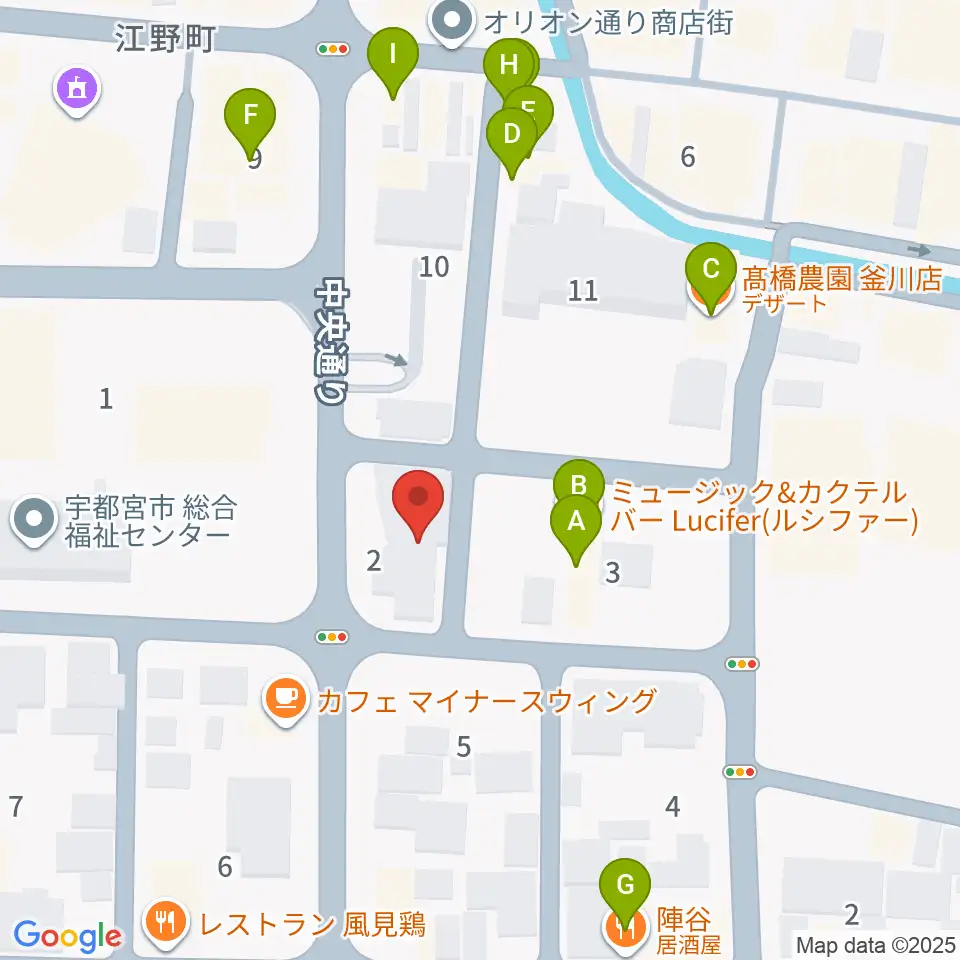 レディオベリー周辺のファミレス・ファーストフード一覧地図