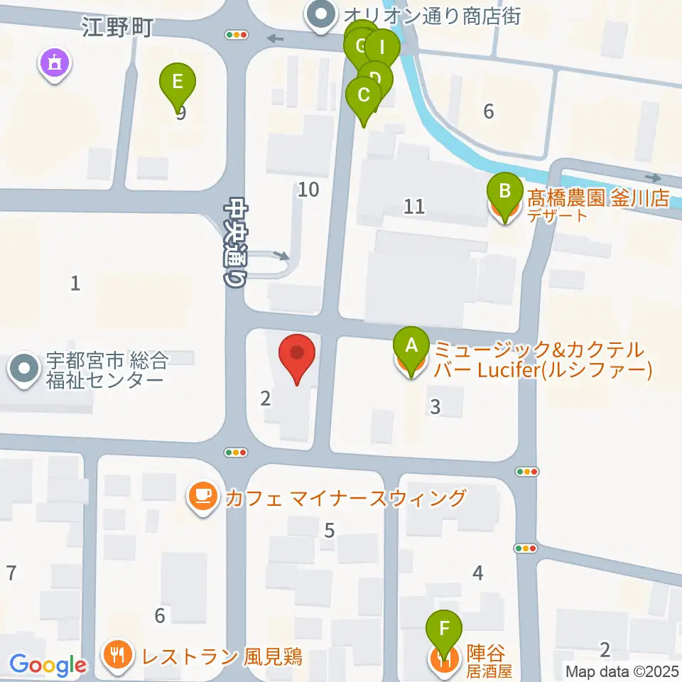 レディオベリー周辺のファミレス・ファーストフード一覧地図