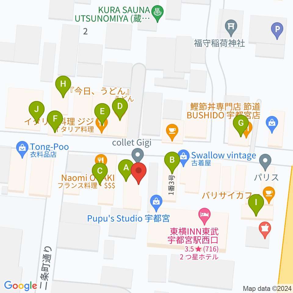 Pupu's Studio(ププズスタジオ)周辺のファミレス・ファーストフード一覧地図