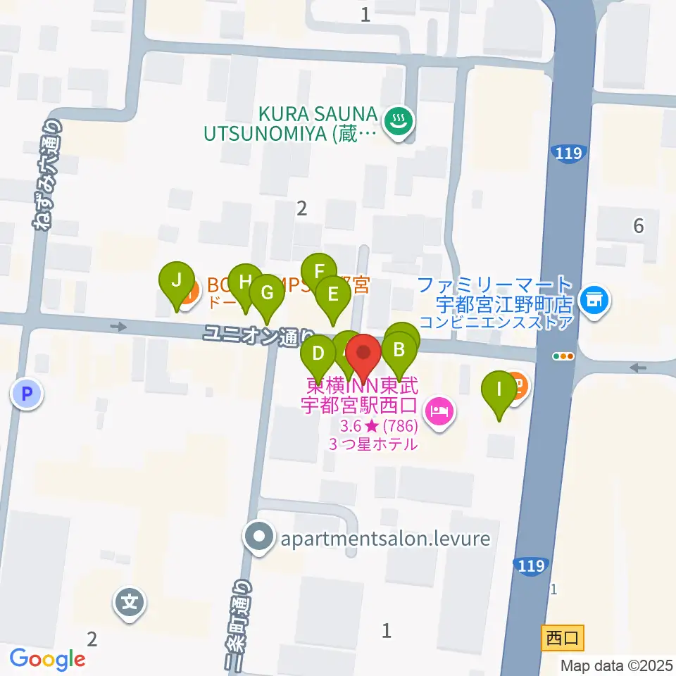 Pupu's Studio(ププズスタジオ)周辺のファミレス・ファーストフード一覧地図