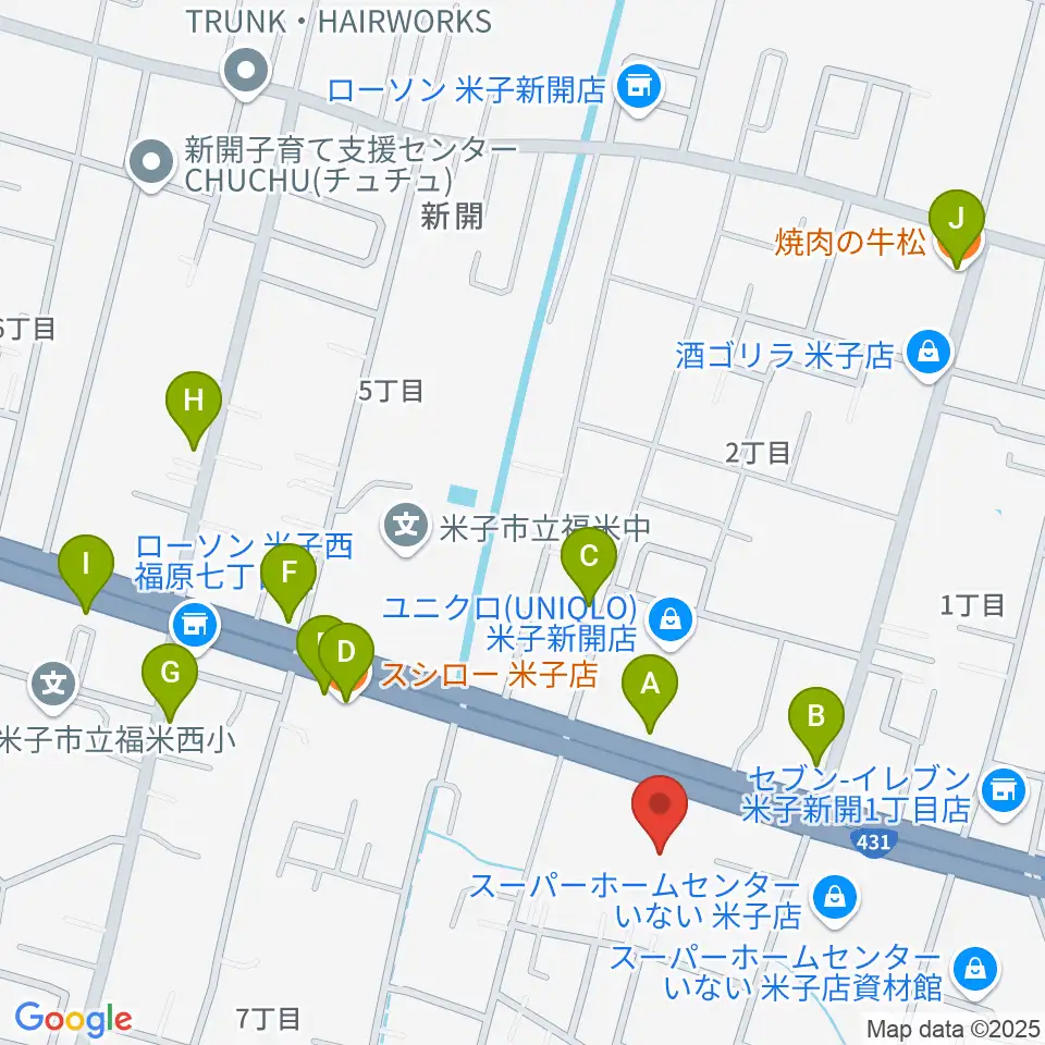 鳥取県立米子産業体育館周辺のファミレス・ファーストフード一覧地図