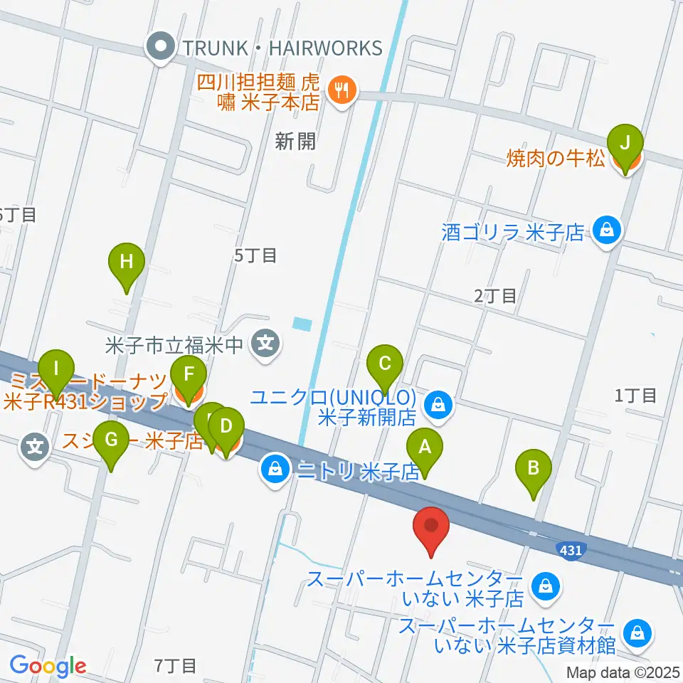 鳥取県立米子産業体育館周辺のファミレス・ファーストフード一覧地図