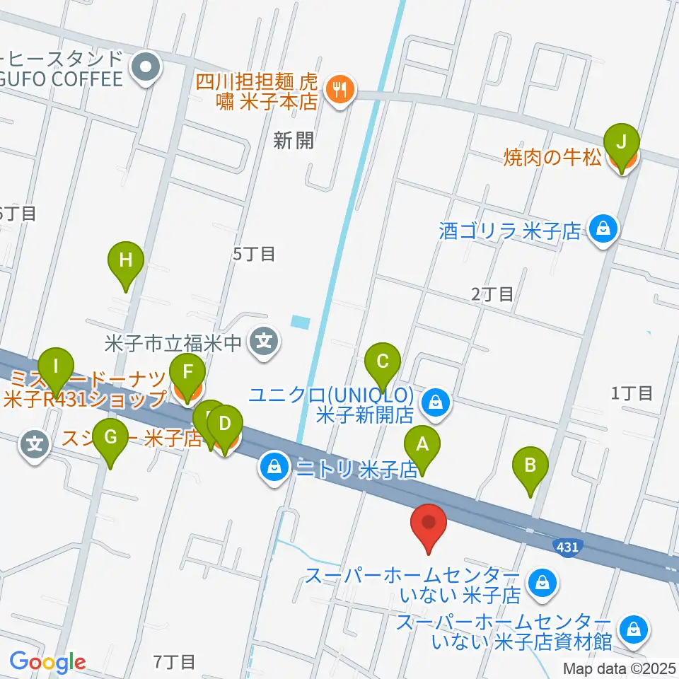 鳥取県立米子産業体育館周辺のファミレス・ファーストフード一覧地図
