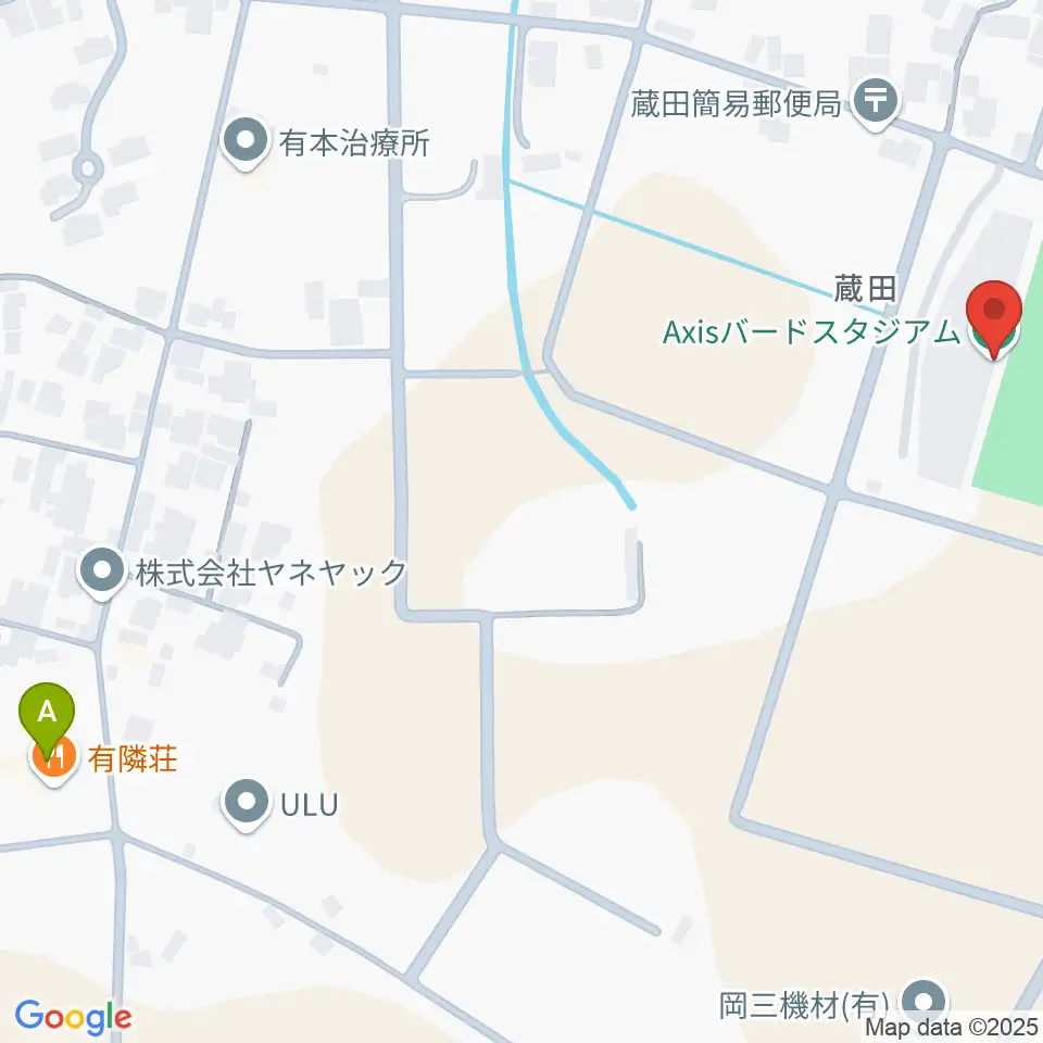 Axisバードスタジアム周辺のファミレス・ファーストフード一覧地図