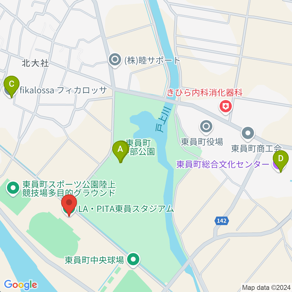 LA・PITA東員スタジアム周辺のファミレス・ファーストフード一覧地図