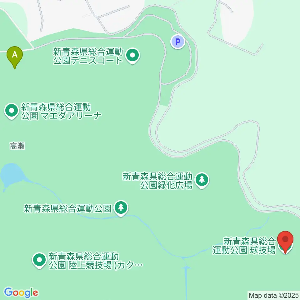 新青森県総合運動公園球技場周辺のファミレス・ファーストフード一覧地図
