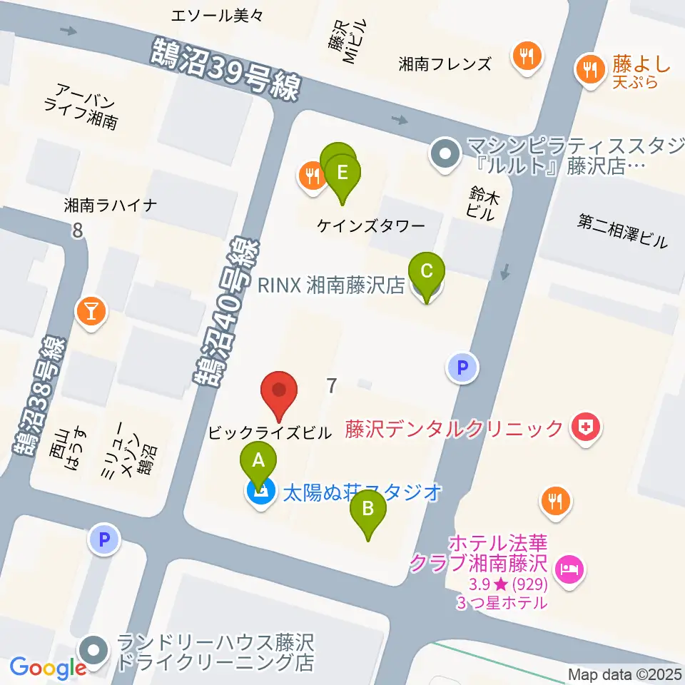 太陽ぬ荘スタジオ周辺のファミレス・ファーストフード一覧地図