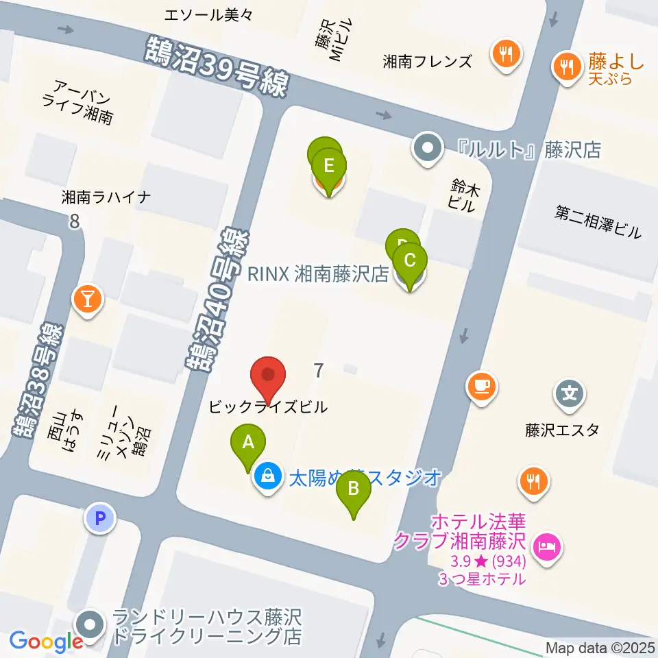 太陽ぬ荘スタジオ周辺のファミレス・ファーストフード一覧地図