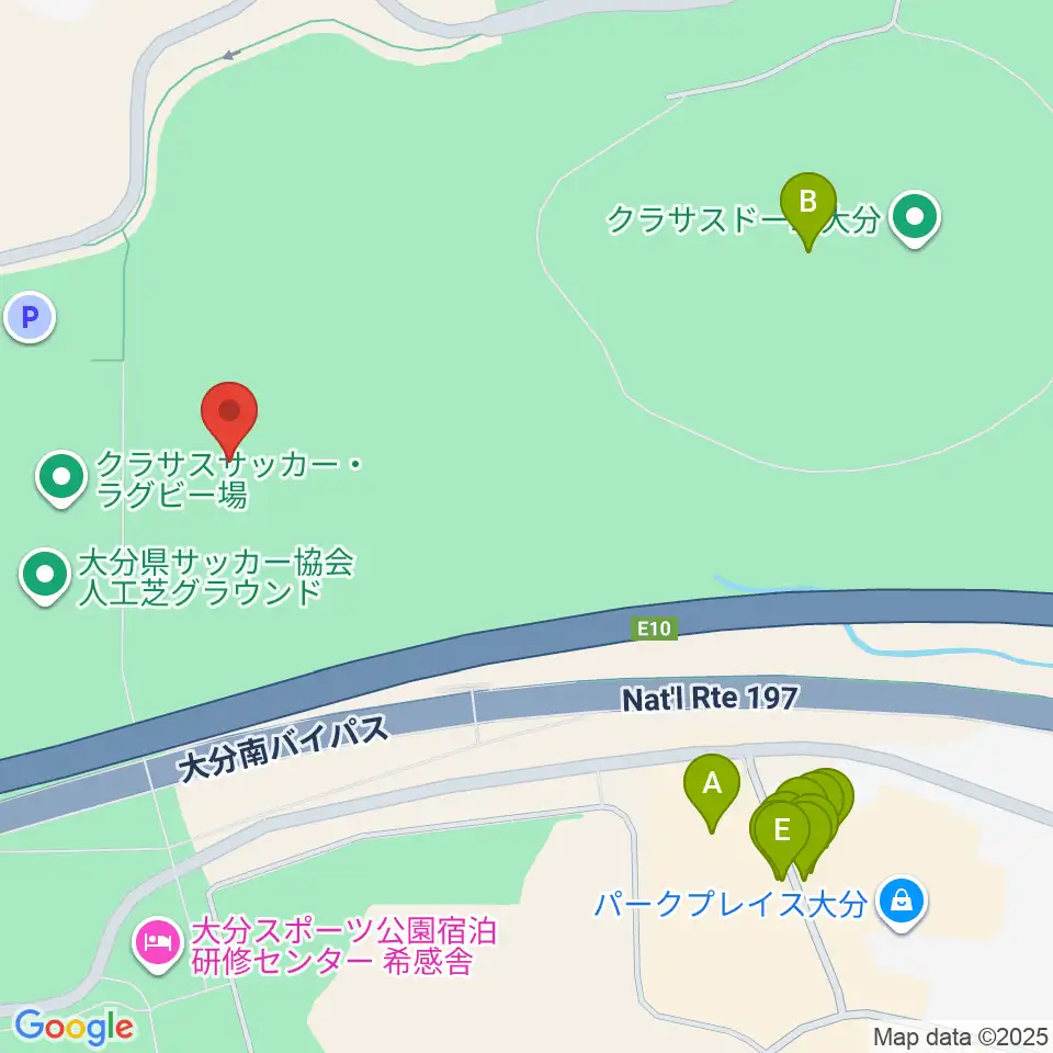 クラサスサッカー・ラグビー場周辺のファミレス・ファーストフード一覧地図