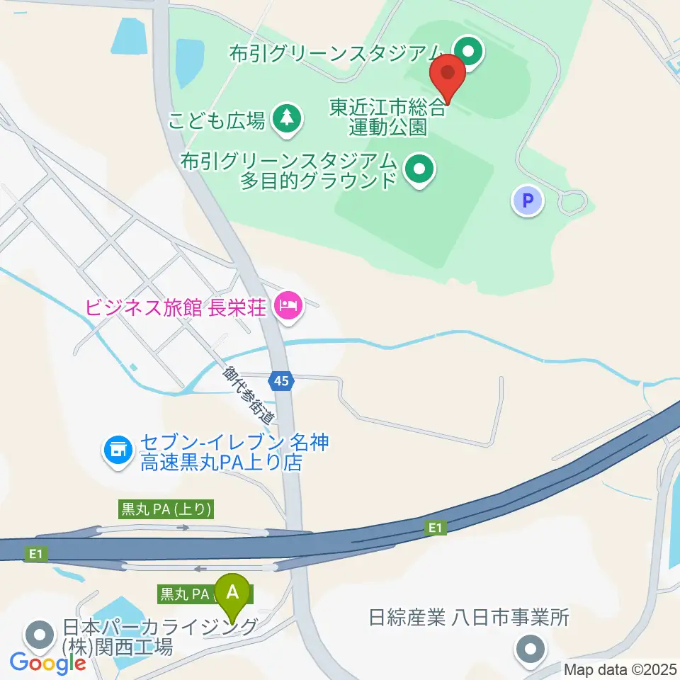 布引グリーンスタジアム周辺のファミレス・ファーストフード一覧地図