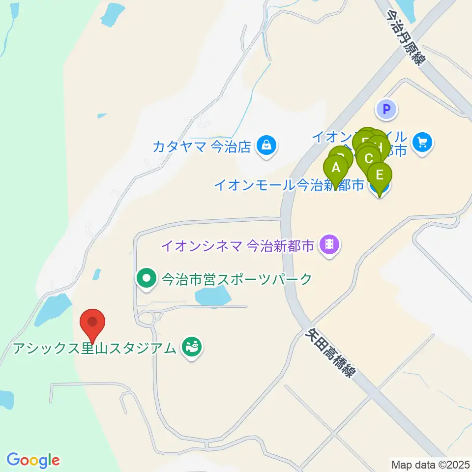 ありがとうサービス.夢スタジアム周辺のファミレス・ファーストフード一覧地図