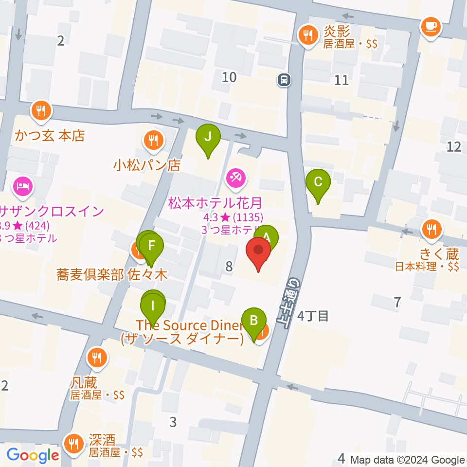 上土ふれあいホール周辺のファミレス・ファーストフード一覧地図