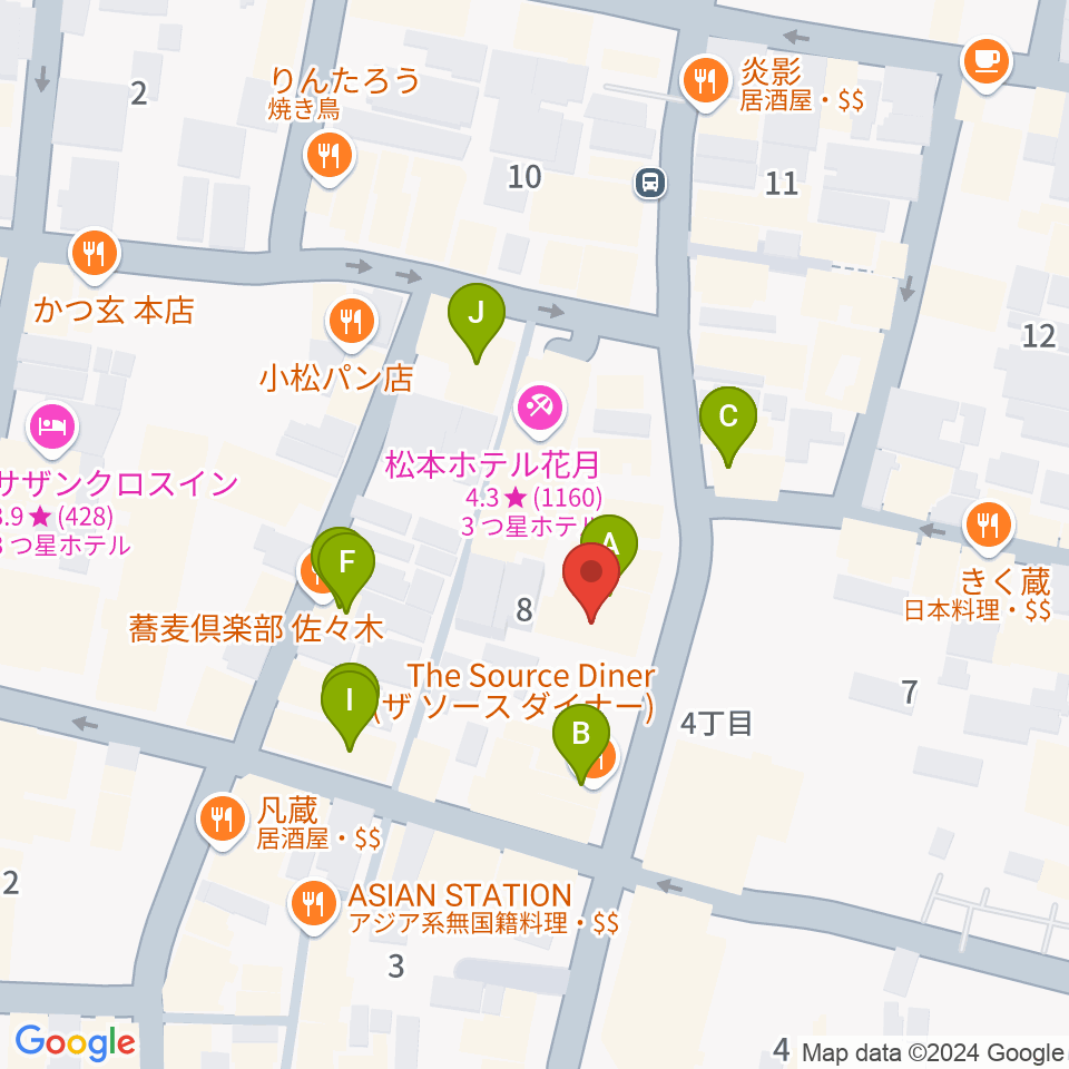 上土ふれあいホール周辺のファミレス・ファーストフード一覧地図