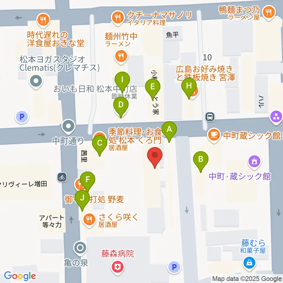 音楽社周辺のファミレス・ファーストフード一覧地図