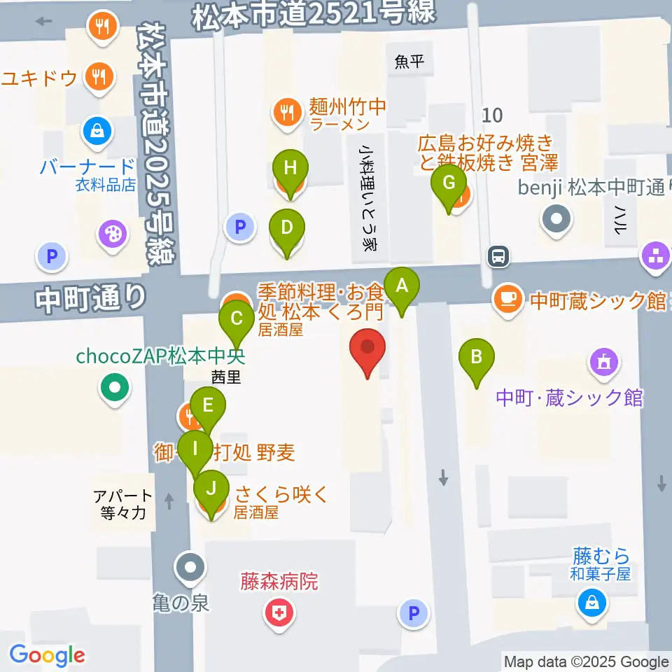 音楽社周辺のファミレス・ファーストフード一覧地図