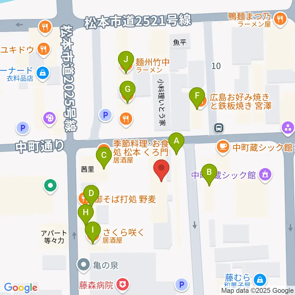 音楽社周辺のファミレス・ファーストフード一覧地図