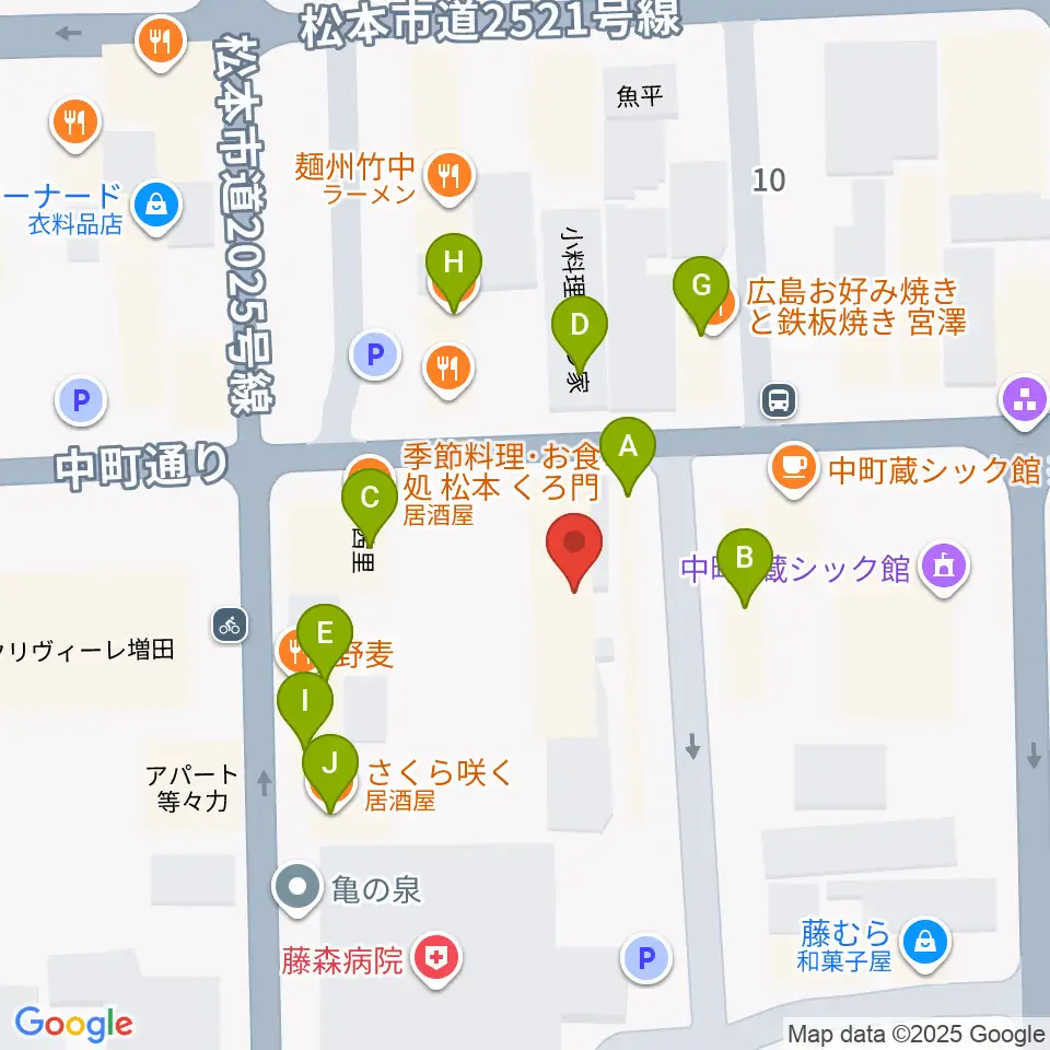 音楽社周辺のファミレス・ファーストフード一覧地図