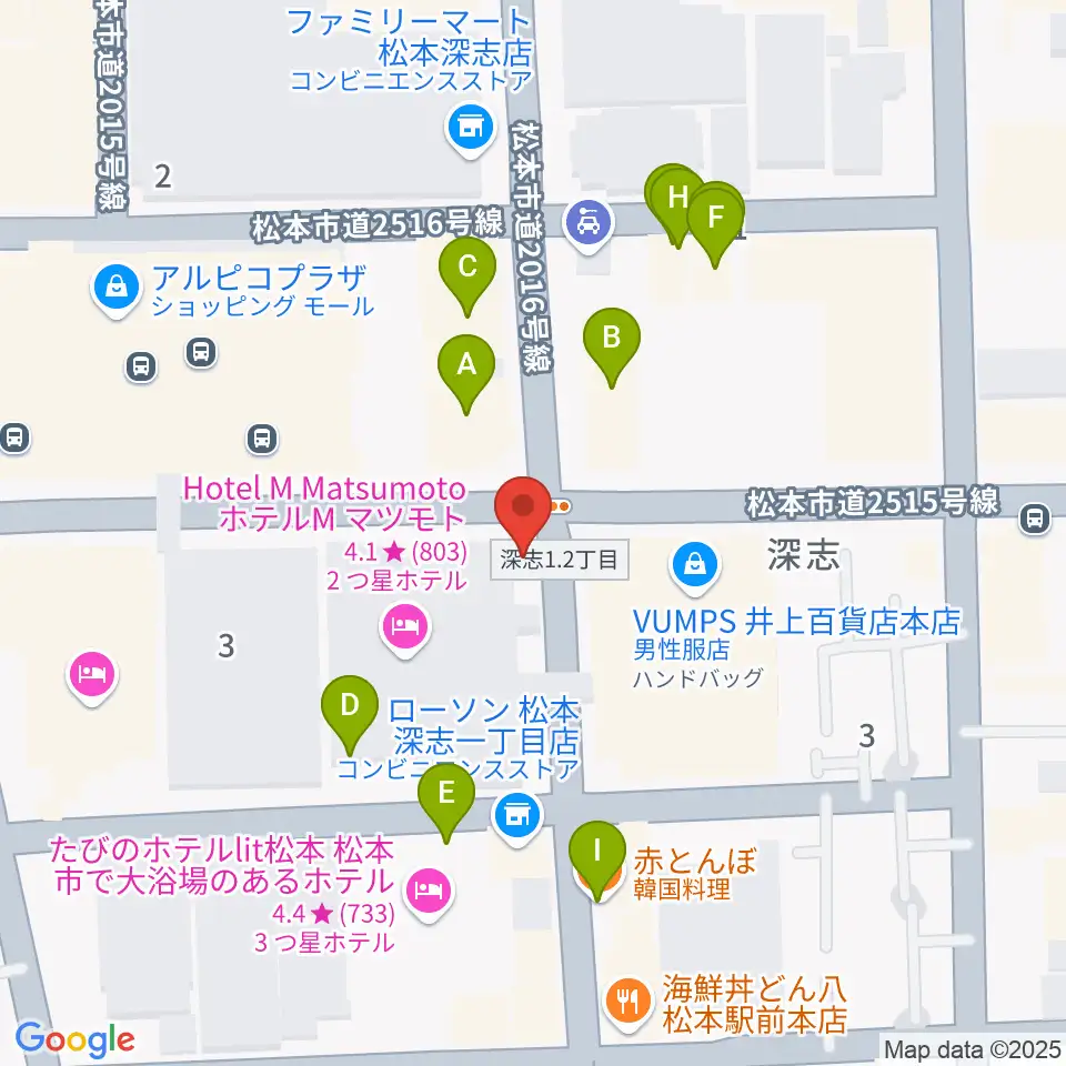 中村ギター音楽院周辺のファミレス・ファーストフード一覧地図