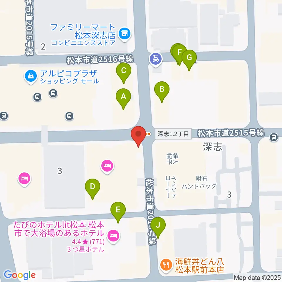 中村ギター音楽院周辺のファミレス・ファーストフード一覧地図