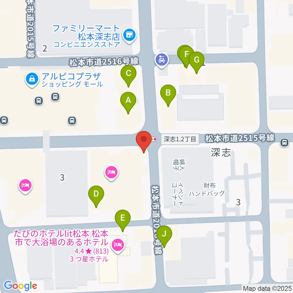 中村ギター音楽院周辺のファミレス・ファーストフード一覧地図