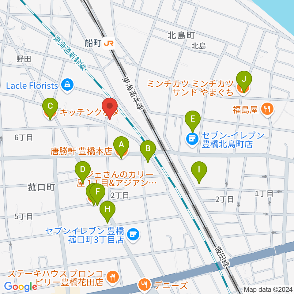 ファーストミュージック周辺のファミレス・ファーストフード一覧地図