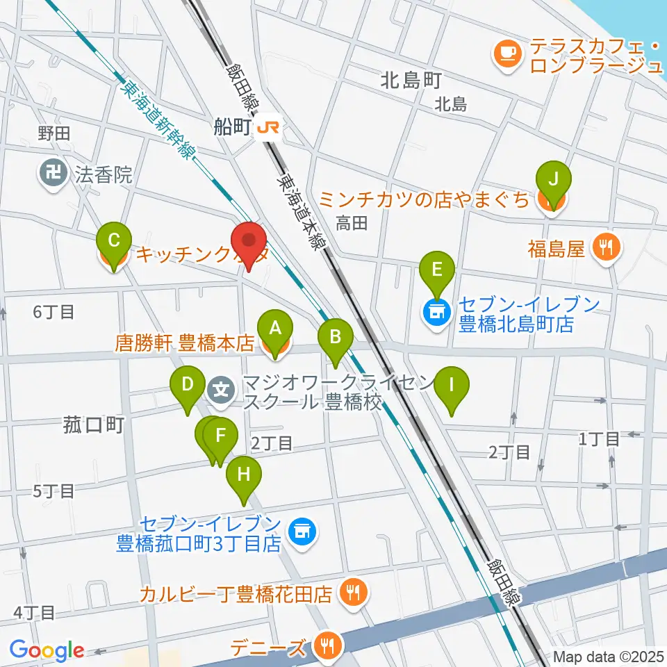 ファーストミュージック周辺のファミレス・ファーストフード一覧地図