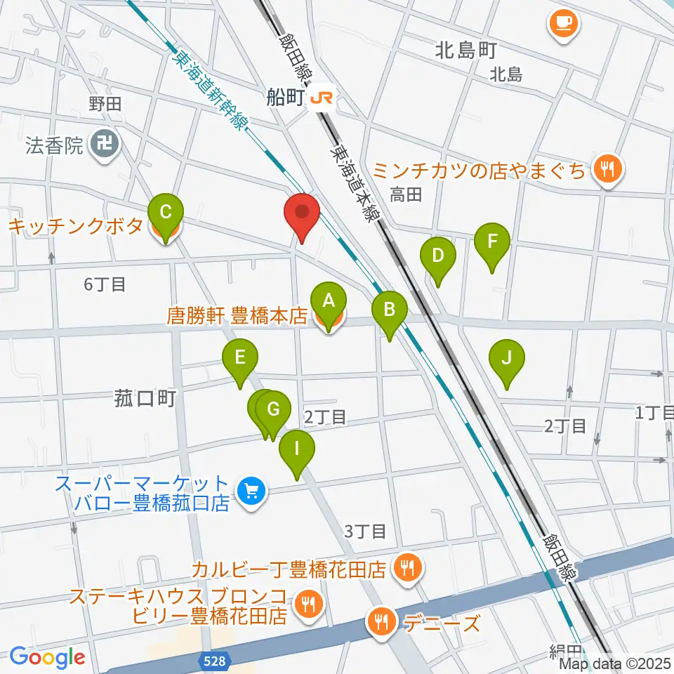 ファーストミュージック周辺のファミレス・ファーストフード一覧地図