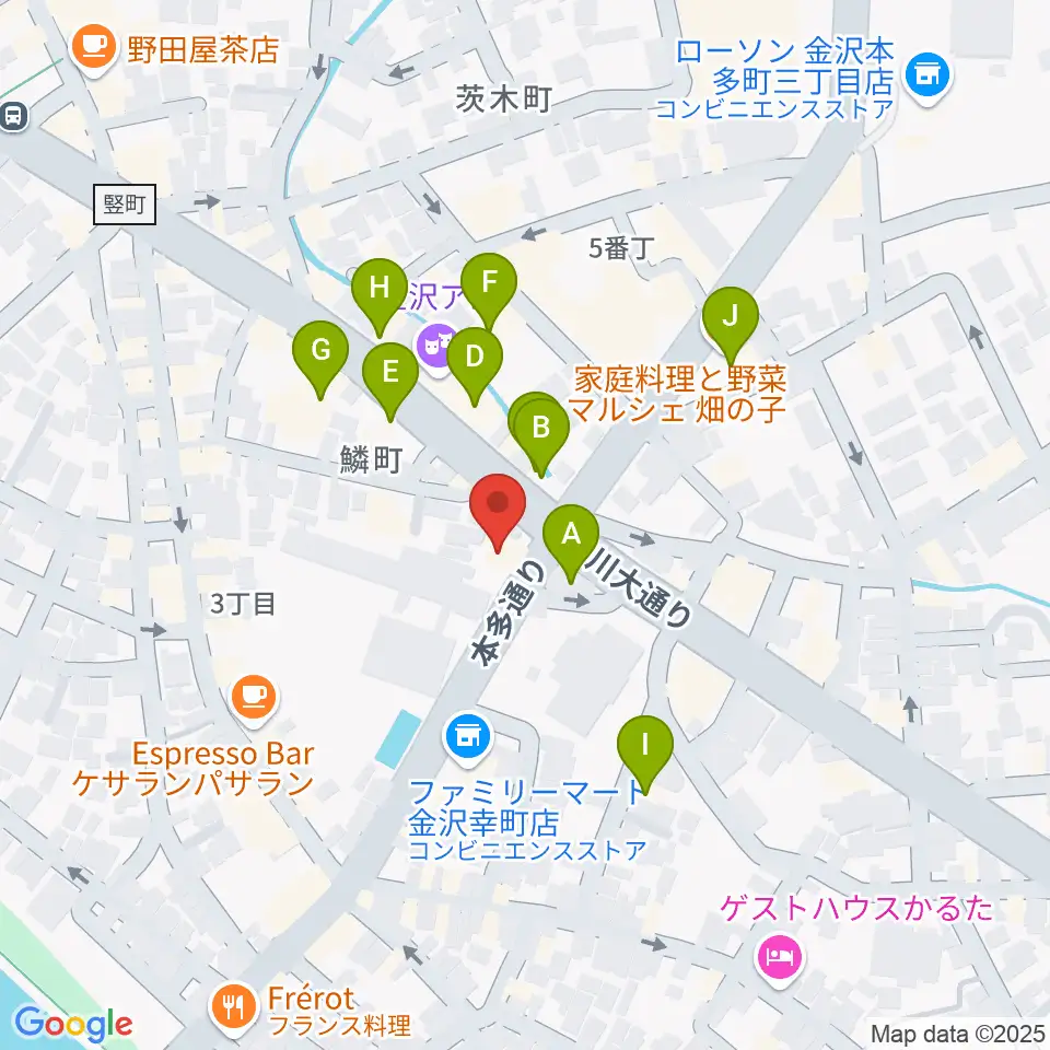 エスタシオレコーズ周辺のファミレス・ファーストフード一覧地図