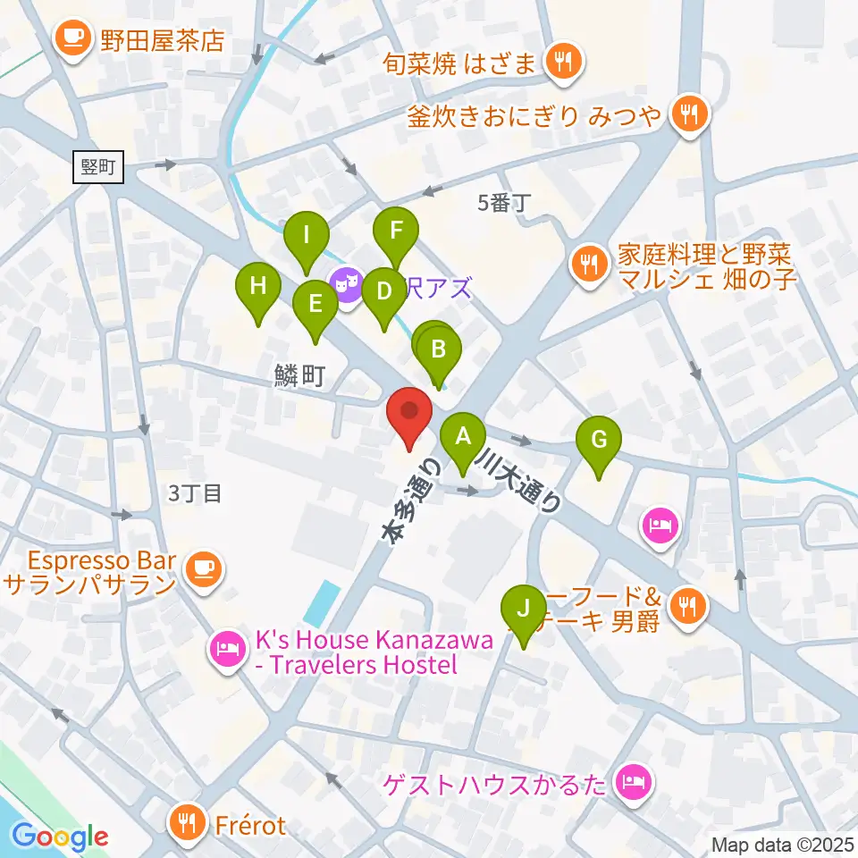 エスタシオレコーズ周辺のファミレス・ファーストフード一覧地図