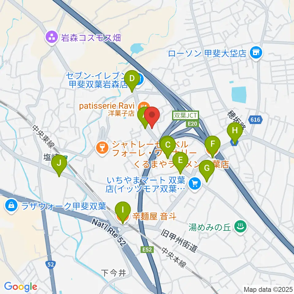 iB MUSIC STUDIO周辺のファミレス・ファーストフード一覧地図