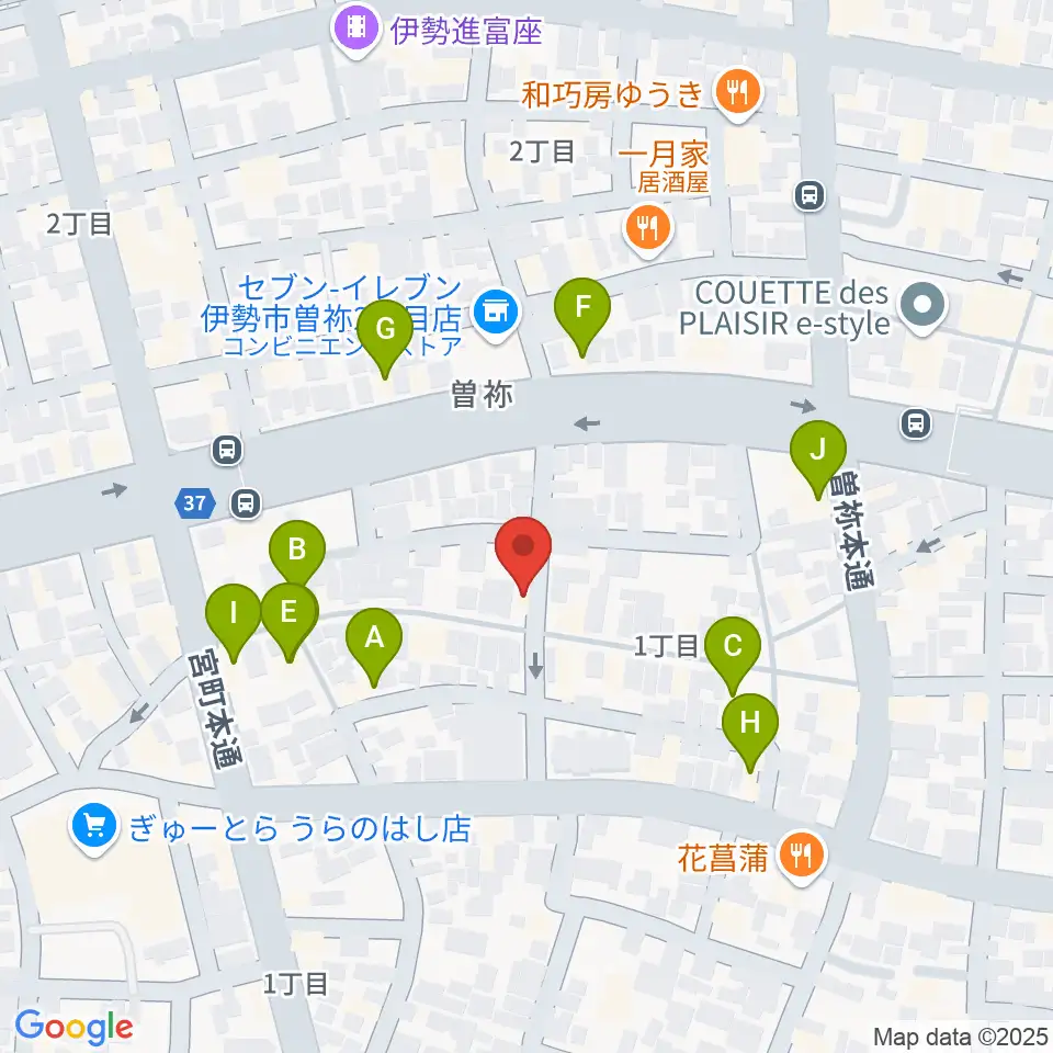 伊勢BARRET周辺のファミレス・ファーストフード一覧地図