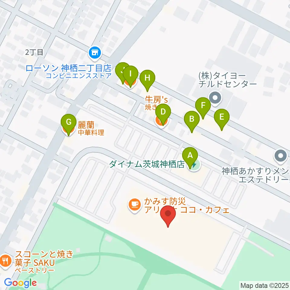 かみす防災アリーナ周辺のファミレス・ファーストフード一覧地図
