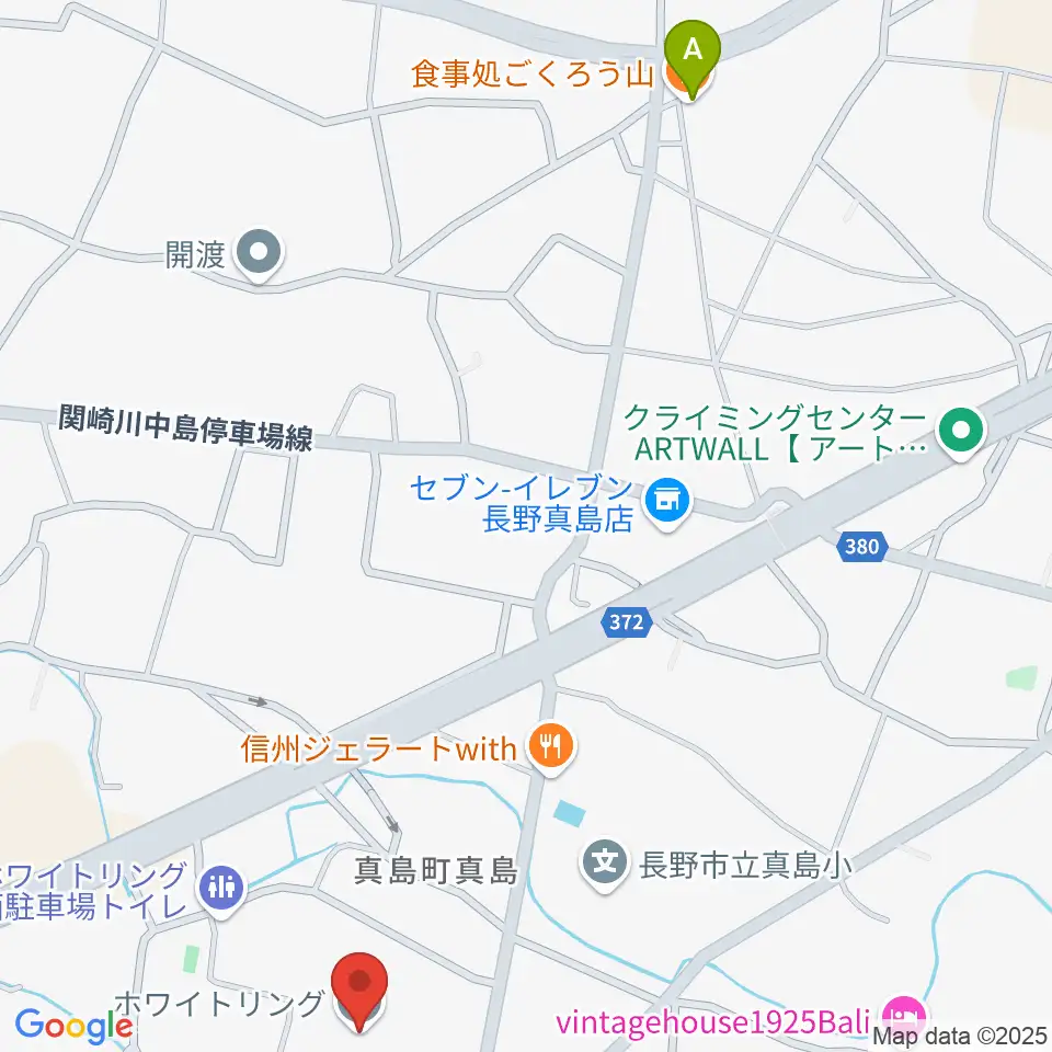 ホワイトリング周辺のファミレス・ファーストフード一覧地図