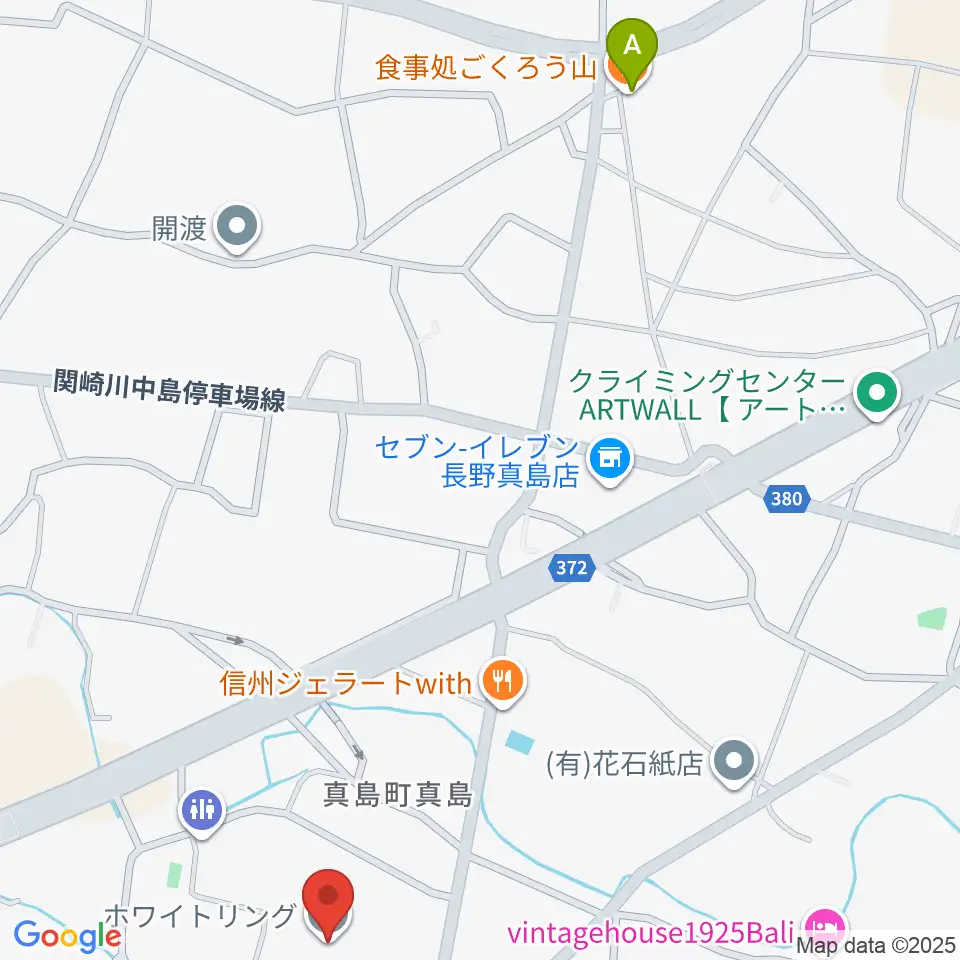ホワイトリング周辺のファミレス・ファーストフード一覧地図