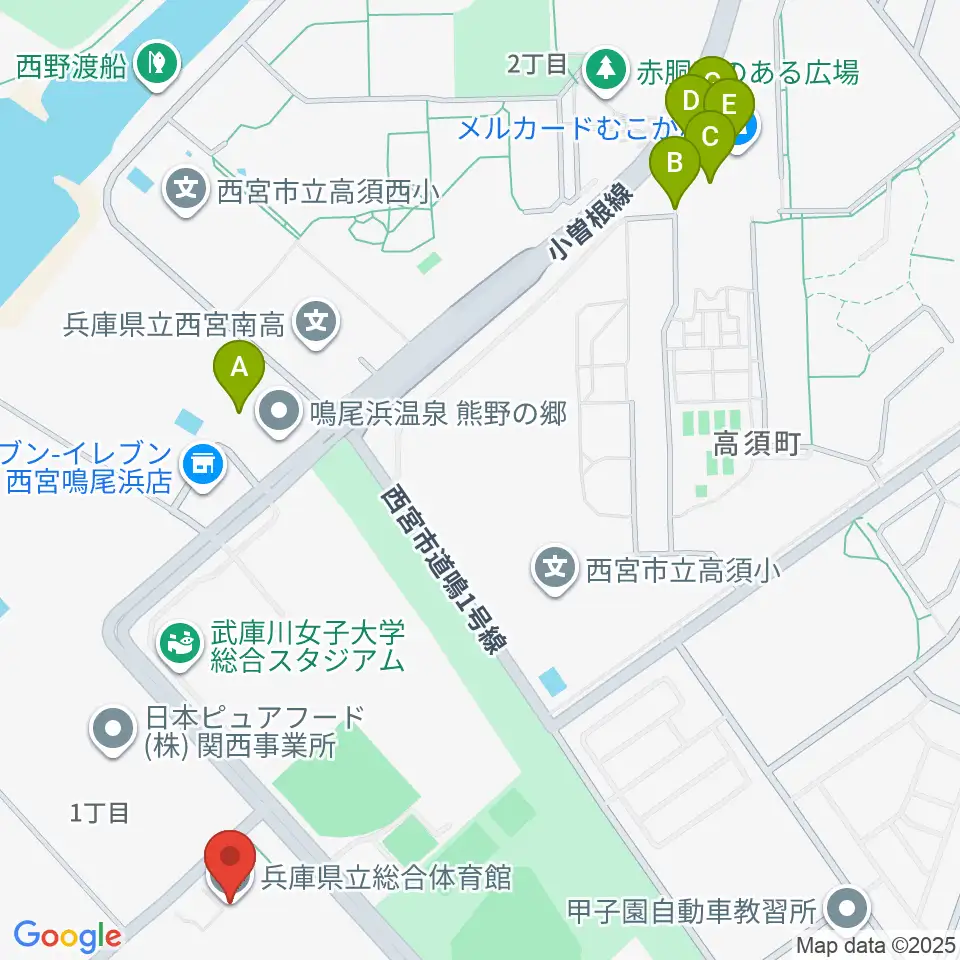 ライフパートナーアリーナ周辺のファミレス・ファーストフード一覧地図