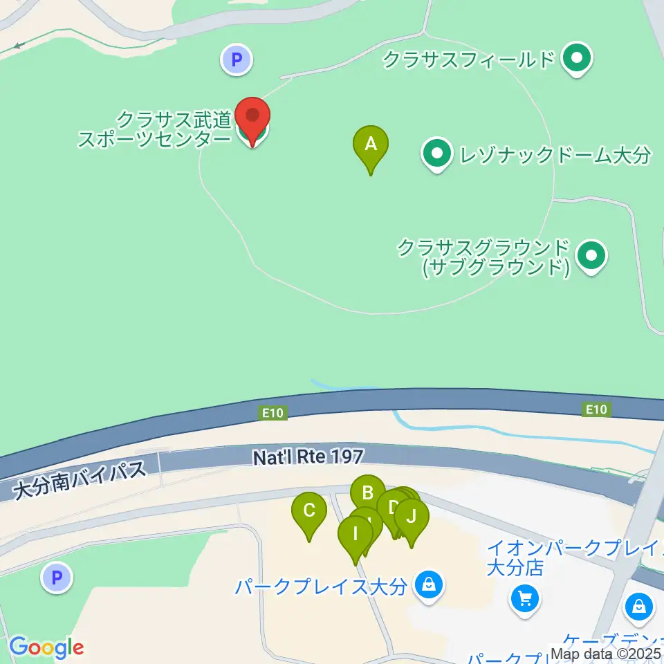 クラサス武道スポーツセンター周辺のファミレス・ファーストフード一覧地図