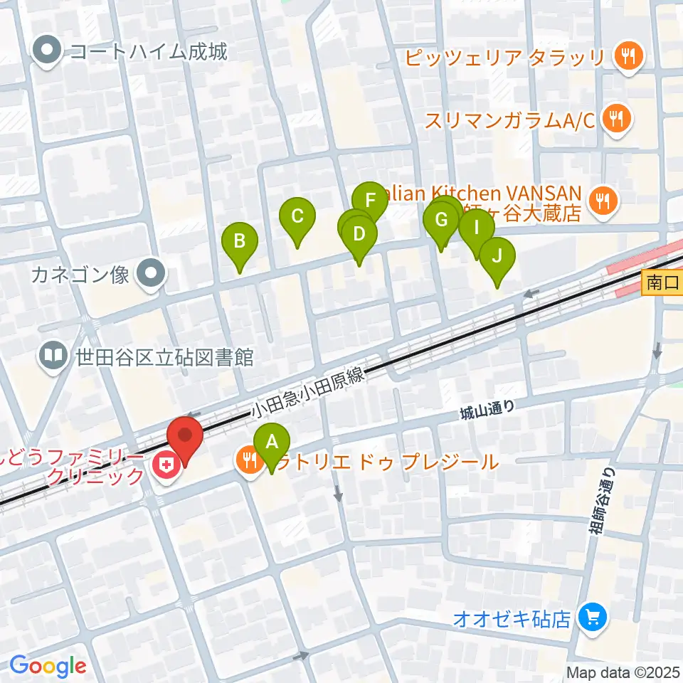 アブリールスタジオ周辺のファミレス・ファーストフード一覧地図