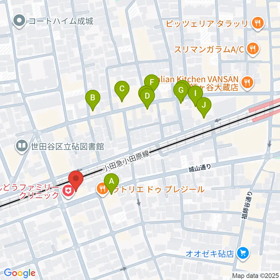 アブリールスタジオ周辺のファミレス・ファーストフード一覧地図